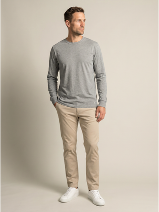 Long-Sleeved T-Shirt - Grey Melange